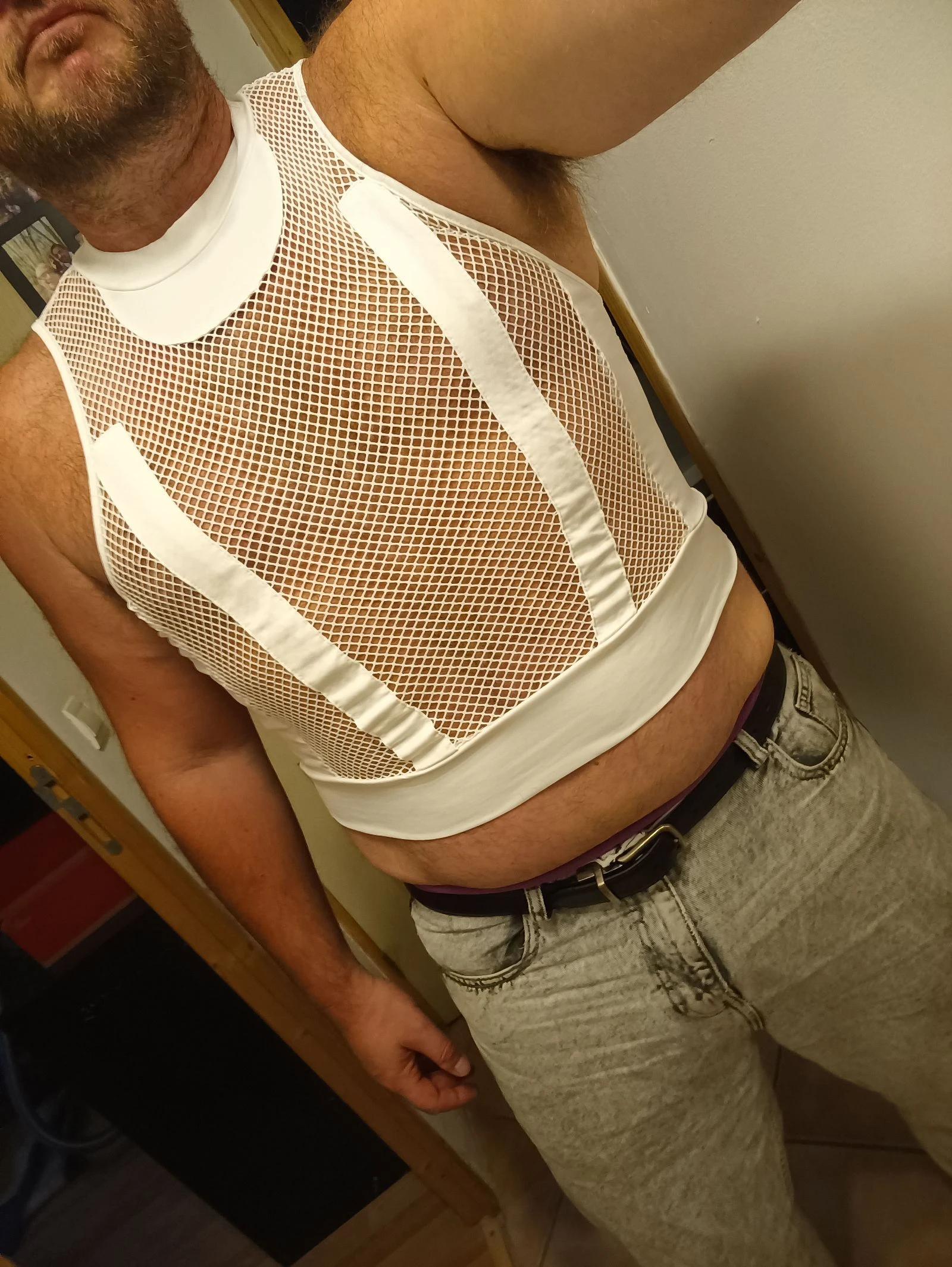 Débardeur crop top branco masculino – photo 3